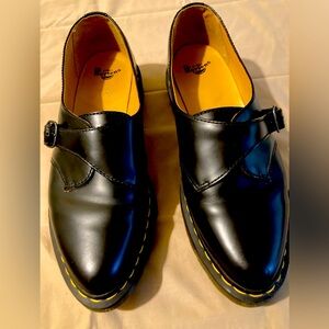 Dr Martens Agnes Pointed Toe Monk Strap. Size 11.  Smooth Black Leather